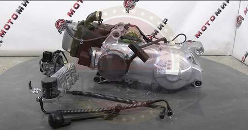 Изображение для Двигатель Stels Капитан150 4х т. 150 см3 157QMJ (GY6-150) моноблок с редуктором в сборе, масл.охлажд