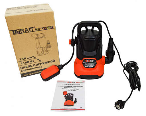 Изображение для Насос дренажный погружной Brait ND-250C (0.25 кВт, чистая вода)