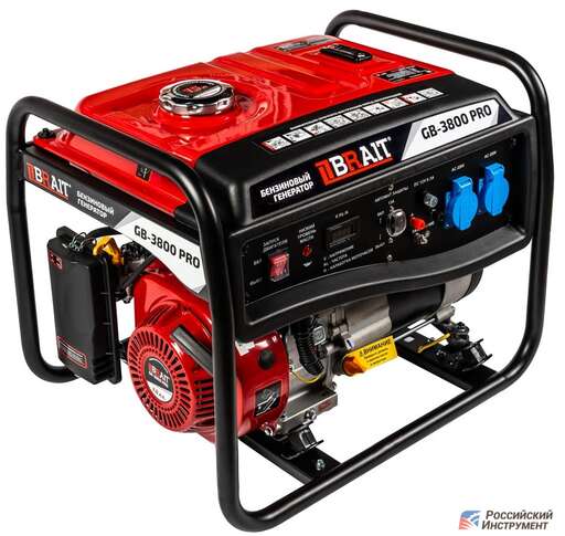 Изображение для Бензиновый генератор Brait GB-3800 PRO (3.2 кВт, медная обмотка, профессиональный)