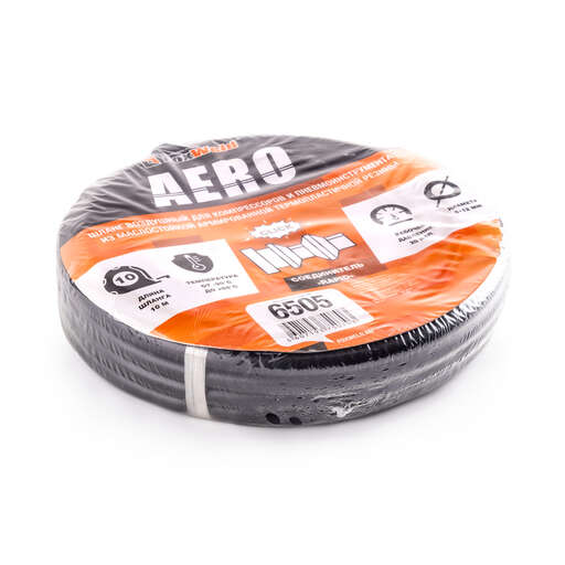 Изображение для Резиновый маслостойкий воздушный шланг с фитингами Rapid, 20 бар, 12х6 мм, 10 м. AERO