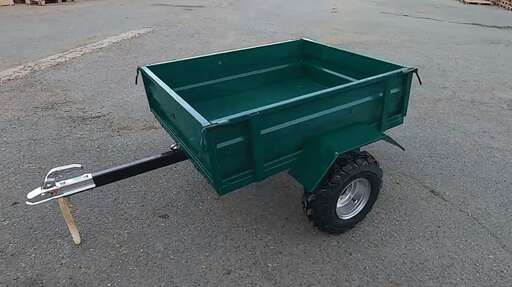 Изображение для Прицеп для квадроцикла ПМ, съемные борта, кузов 1200х1050х327 мм, грузоподъмность 600кг, фаркоп, колеса 8 (Пермь)