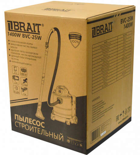 Изображение для Пылесос строительный BRAIT BVC-25W (1400 Вт)