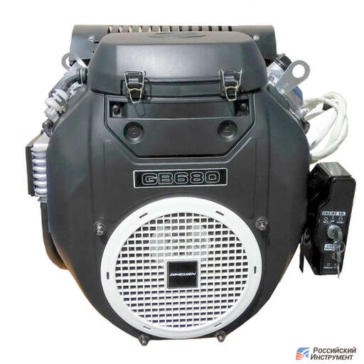 Изображение для Двигатель бензиновый Zongshen GB680VE (24 лс, под конус, электростартер) - без глушителя, без замка зажигания