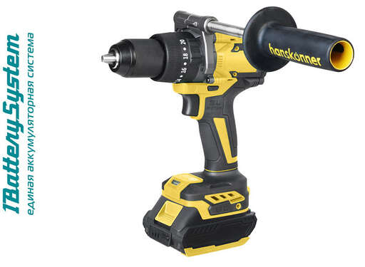 Изображение для Аккумуляторный шуруповерт Hanskonner HCD18165BLI 1BatterySystem