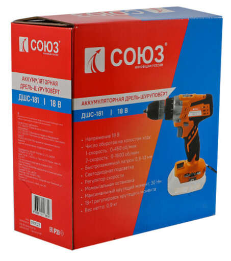 Изображение для Аккумуляторный шуруповерт СОЮЗ ДШС-181