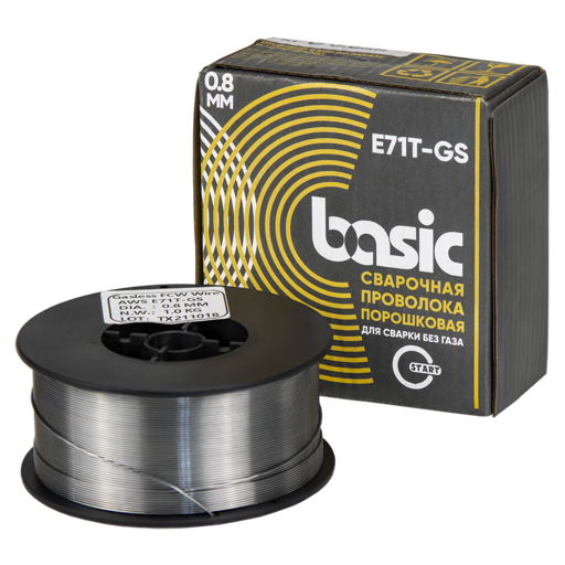 Изображение для Проволока сварочная порошковая Basic E71T-GS д.0,8 (1 кг) START STB7108