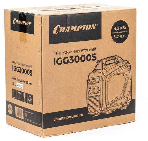 Изображение для Бензиновый генератор CHAMPION IGG3000S (3.3 кВт)