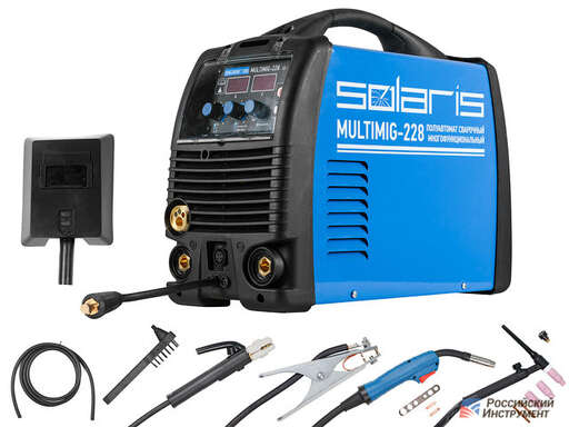 Изображение для Сварочный полуавтомат Solaris MULTIMIG-228 + TIG LIFT горелка (MMA/MIG-MAG/TIG LIFT)