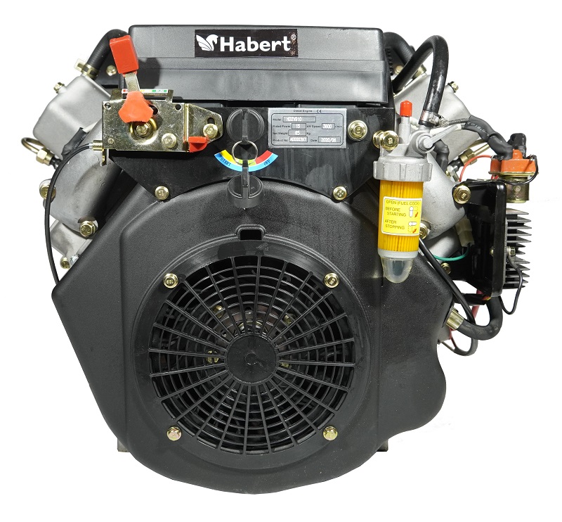 Двигатель дизельный двухцилиндровый Habert HD2V910 20А (22 лс .