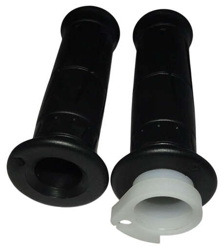 Изображение для Ручка руля правая (газа) QUANTUM в сборе (с резинкой) + ручка левая (резиновая) (071,072)