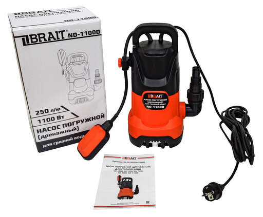 Изображение для Насос дренажный погружной Brait ND-1100D (1100Вт, для грязной воды)