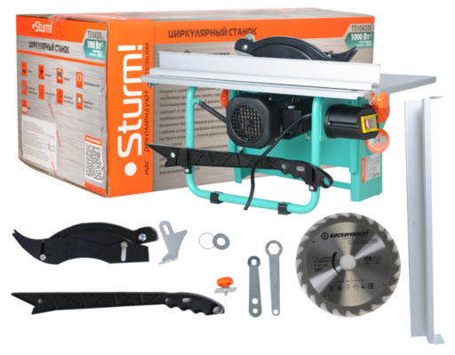Изображение для Станок распиловочный TS10420I Sturm! 1,0кВт, диск 200мм,стол 504*334мм, глубина пропила 43мм