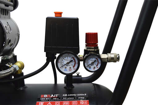 Изображение для Компрессор воздушный безмасляный Brait KB-1800/100X3 (1.8 кВт)
