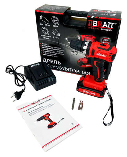 Изображение для Дрель аккумуляторная Brait BCD20SUBL (20В,Li-on, 1 аккумулятор)