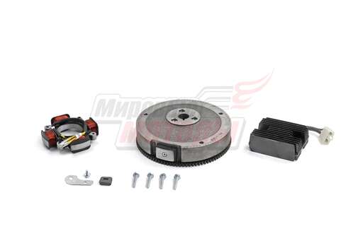 Изображение для Комплект электрооборудования для двигателей с электростартером 182FD,188FD,190FD для установки катушки 18А (маховик, выпрямитель, катушка)