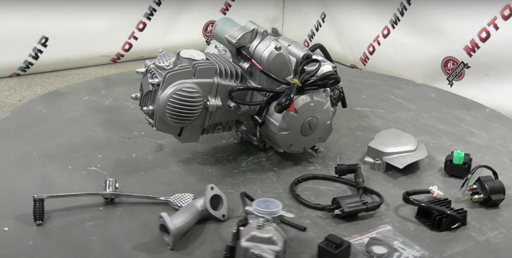 Изображение для Двигатель АТВ 4х такт. 140 см3 (1P56FMJ-2) КПП 1-2-3+R с верхним электростартером  (с ЗИПом) полу-авт