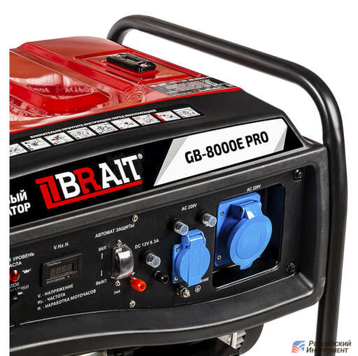 Изображение для Бензиновый генератор Brait GB-8000Е PRO (8 кВт, электростартер, медная обмотка, аккумулятор, профессиональный)