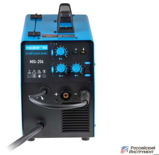 Изображение для Сварочный полуавтомат Solaris MIG-206 (встроенная горелка, MMA/MIG-MAG)
