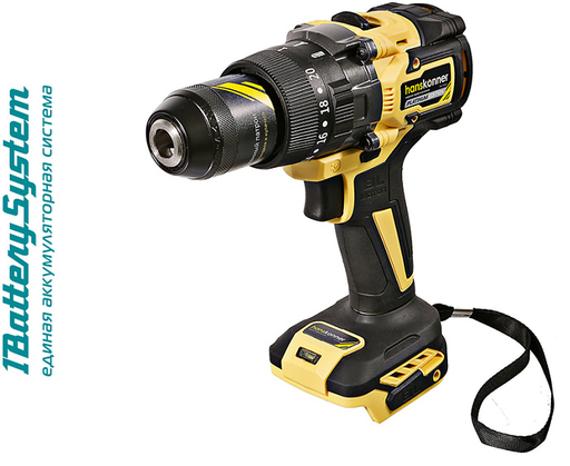 Изображение для Аккумуляторный шуруповерт Hanskonner HCD18165BL 1BatterySystem