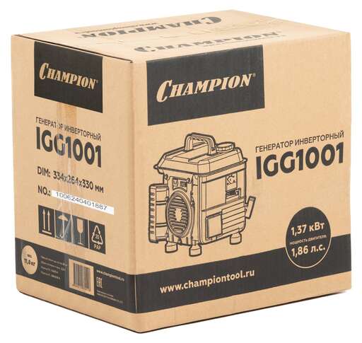 Изображение для Инверторный генератор CHAMPION IGG1001 (1.1 кВт)