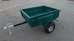 Прицеп для квадроцикла ПМ, съемные борта, кузов 1200х1050х327 мм, грузоподъмность 600кг, фаркоп, колеса 8 (Пермь), самосвал