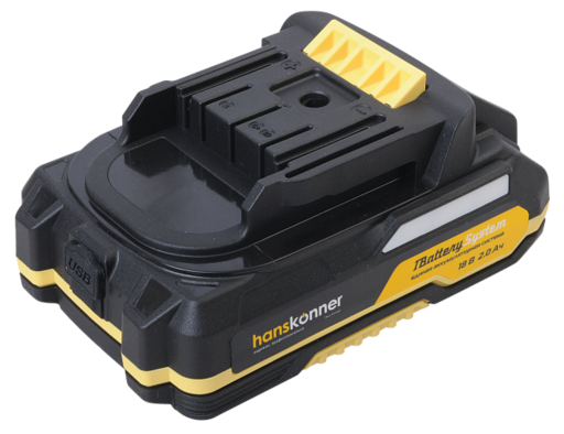 Изображение для HBP2002 аккумулятор Hanskonner 18 В, 1BatterySystem, 2.0 Ач, USB-разъем