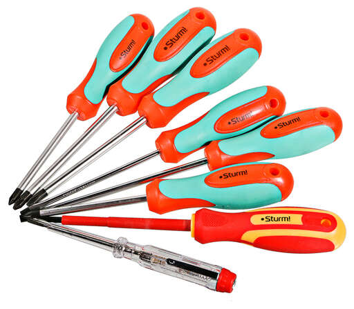 Изображение для Набор отверток 8 шт, тестер напряжения, CrV Sturm!