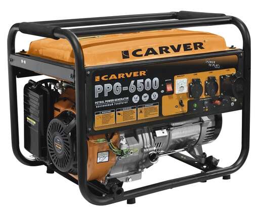 Бензиновый генератор Carver PPG-6500 (5.5 КВт, медная обмотка)