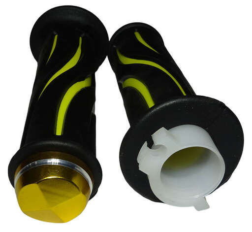 Изображение для Ручка руля правая (газа) WIZARD в сборе (с резинкой) + ручка левая (резинка) (05050Q087+05050Q090)