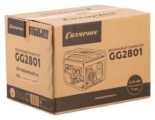Изображение для Бензиновый генератор CHAMPION GG2801 (3 кВт)