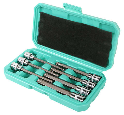 Изображение для Набор головок TORX 3/8, 110мм, T25-60, 7шт, пластиковый кейс, СrV Sturm!