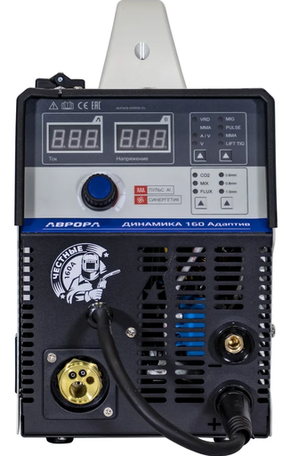 Изображение для Сварочный полуавтомат АВРОРА ДИНАМИКА 160 АДАПТИВ (MMA/MIG-MAG/TIG LIFT, синергетическое управление, алюминий)