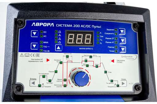 Изображение для Аппарат аргонодуговой сварки АВРОРА СИСТЕМА 200 AC/DC ПУЛЬС 2 ПОКОЛЕНИЕ (MMA/TIG)