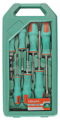 Изображение для Набор отверток 28 предметов, кейс-дисплей, CrV, Sturm!