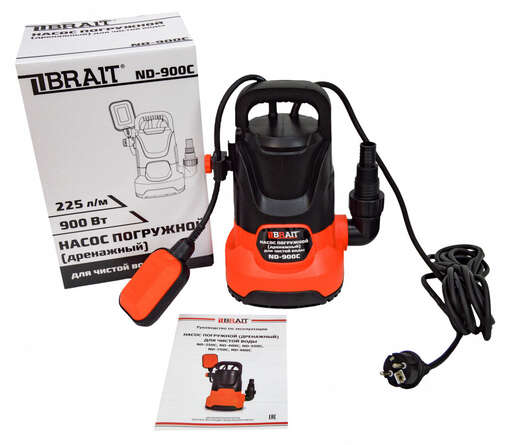 Изображение для Насос дренажный погружной Brait ND-900C ( 0.9 кВт, чистая вода)