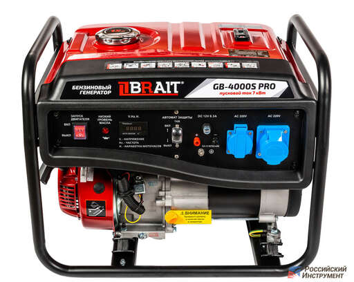 Изображение для Бензиновый генератор Brait GB-4000S PRO (3.5 кВт, медная обмотка, профессиональный, пусковой ток 7 кВт)