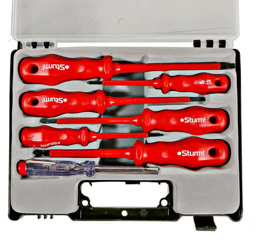 Изображение для Набор отверток диэлектрических 7 шт, пластиковый кейс, CrV Sturm!