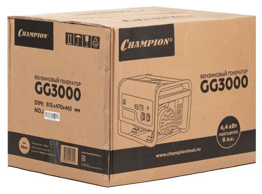 Изображение для Бензиновый генератор CHAMPION GG3000 (2.5 кВт)