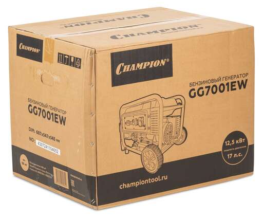 Изображение для Бензиновый генератор CHAMPION GG7001EW (7.5 кВт, электростартер)