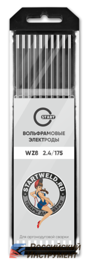 Изображение для Вольфрамовый электрод WZ 8 2,4/175 (белый, для сварки алюминия, алюминиевых сплавов, титана, 10 шт)