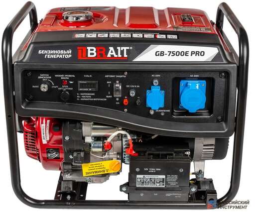 Изображение для Бензиновый генератор Brait GB-7500E PRO (7.5 кВт, электростартер, медная обмотка, аккумулятор, профессиональный) + автозапуск