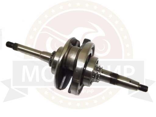 Изображение для Коленвал 4х такт. GY6-125/150 с подшипниками + 2-е звезды (17 зуб) палец 15мм  (1601)