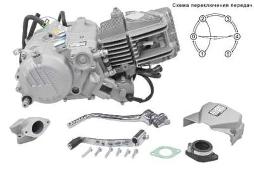 Изображение для Двигатель Zongshen ZS1P62YML (ZS190E) нижний эл.стартер, масляное охлаждение (педаль п/п, кикстартер)