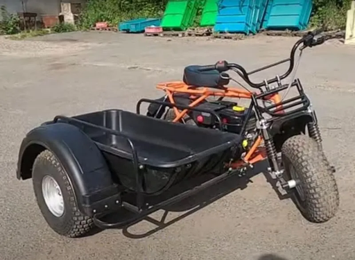 Изображение для Мотоцикл СКАУТ-2-8Е с боковым прицепом и корытом (КОМПЛЕКТ)