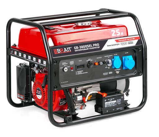 Изображение для Генератор бензиновый Brait GB-3800SEL PRO (3.1 кВт, пусковой ток 6.2 кВт, возможность автозапуска)