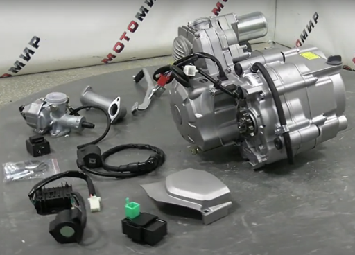 Изображение для Двигатель АТВ 4х такт. 140 см3 (1P56FMJ-2) КПП 1-2-3+R с верхним электростартером  (с ЗИПом) полу-авт