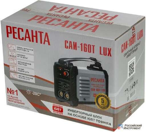 Изображение для Сварочный инверторный аппарат Ресанта САИ-160T LUX (синергетическое управление)