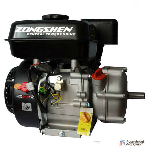 Изображение для Двигатель Zongshen ZS 168FBE-4  (6.5 лс, Ø 22 мм, понижающий редуктор L, автоматическое сцепление, электростартер, катушка освещения 5А)