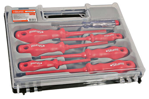 Изображение для Набор отверток диэлектрических 7 шт, пластиковый кейс, CrV Sturm!