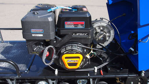 Изображение для Мотобуксировщик Лидер-3-4Т-20АП LONG с лыжным рычажным модулем (Lifan 20 лс, реверс, электростартер, фара)
